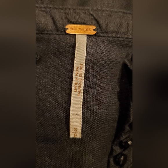 Free People Black Ballon Sleeves,Peasant Top, Size S. - Picture 9 of 10